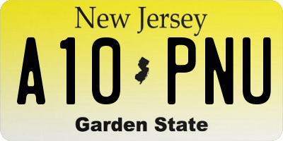 NJ license plate A10PNU
