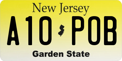NJ license plate A10POB