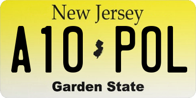 NJ license plate A10POL