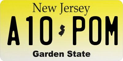 NJ license plate A10POM