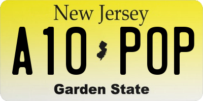 NJ license plate A10POP