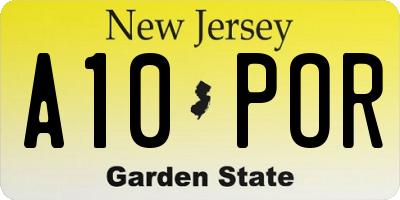 NJ license plate A10POR