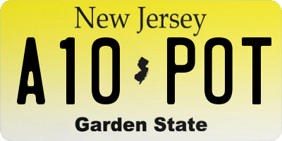 NJ license plate A10POT