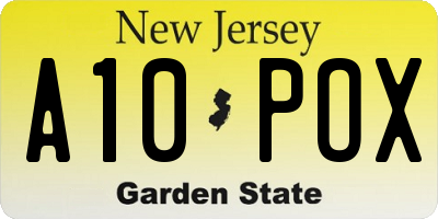 NJ license plate A10POX