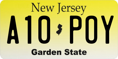 NJ license plate A10POY