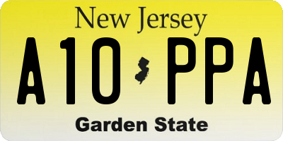 NJ license plate A10PPA
