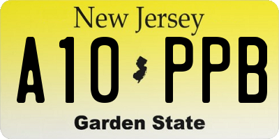 NJ license plate A10PPB