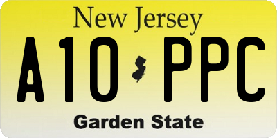 NJ license plate A10PPC