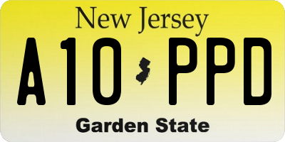 NJ license plate A10PPD