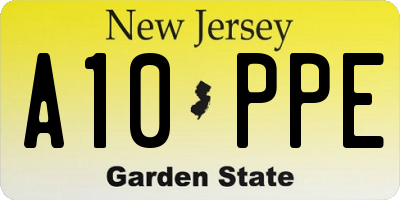 NJ license plate A10PPE