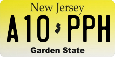 NJ license plate A10PPH