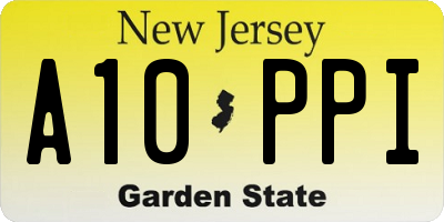 NJ license plate A10PPI