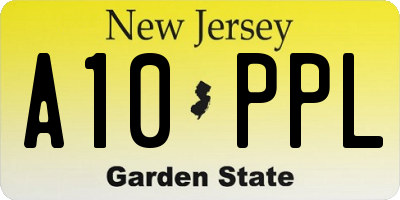 NJ license plate A10PPL