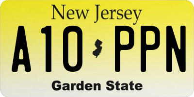 NJ license plate A10PPN