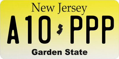 NJ license plate A10PPP