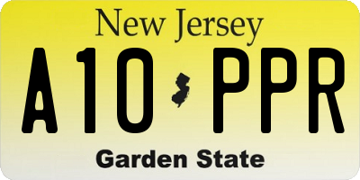 NJ license plate A10PPR