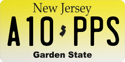 NJ license plate A10PPS