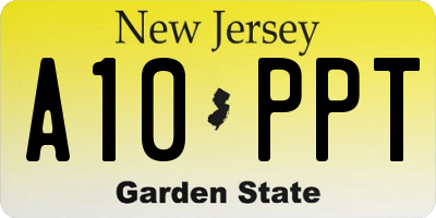 NJ license plate A10PPT