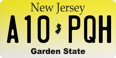 NJ license plate A10PQH