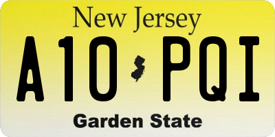 NJ license plate A10PQI