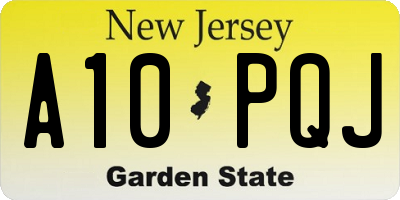 NJ license plate A10PQJ