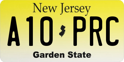 NJ license plate A10PRC