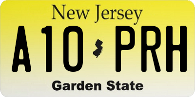 NJ license plate A10PRH