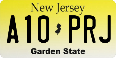 NJ license plate A10PRJ