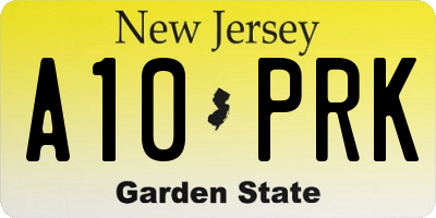 NJ license plate A10PRK