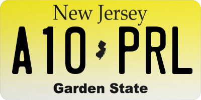 NJ license plate A10PRL