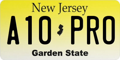NJ license plate A10PRO