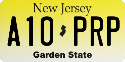 NJ license plate A10PRP