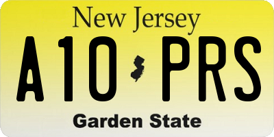 NJ license plate A10PRS