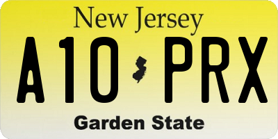 NJ license plate A10PRX