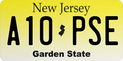 NJ license plate A10PSE