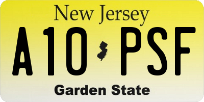 NJ license plate A10PSF