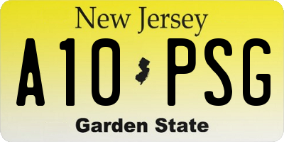 NJ license plate A10PSG