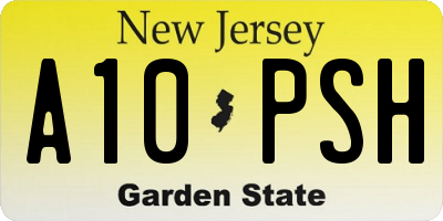 NJ license plate A10PSH