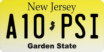 NJ license plate A10PSI