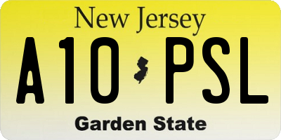 NJ license plate A10PSL