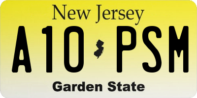 NJ license plate A10PSM