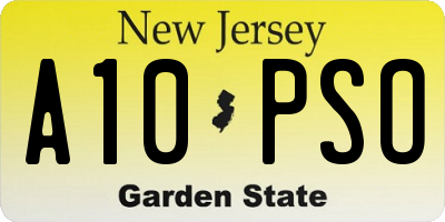 NJ license plate A10PSO