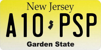 NJ license plate A10PSP
