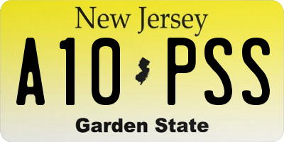 NJ license plate A10PSS