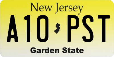NJ license plate A10PST