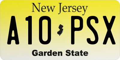 NJ license plate A10PSX