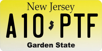 NJ license plate A10PTF