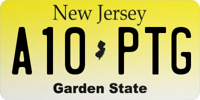 NJ license plate A10PTG