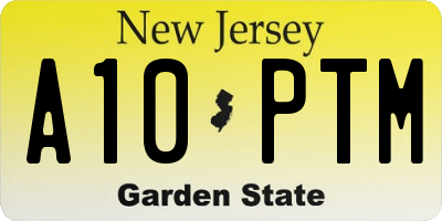 NJ license plate A10PTM