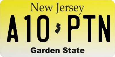 NJ license plate A10PTN